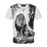 philipp plein pp t-shirts for hommes big lion king blanc